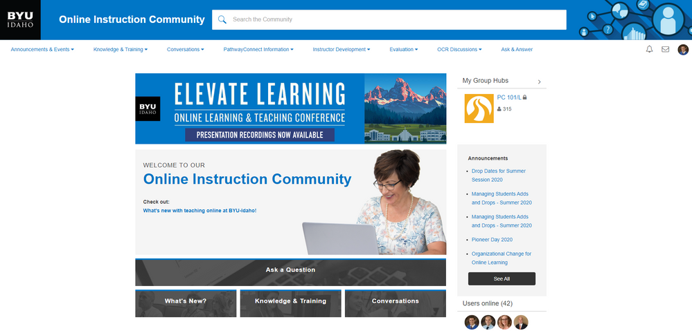 Online Instruction Community Home Page.PNG